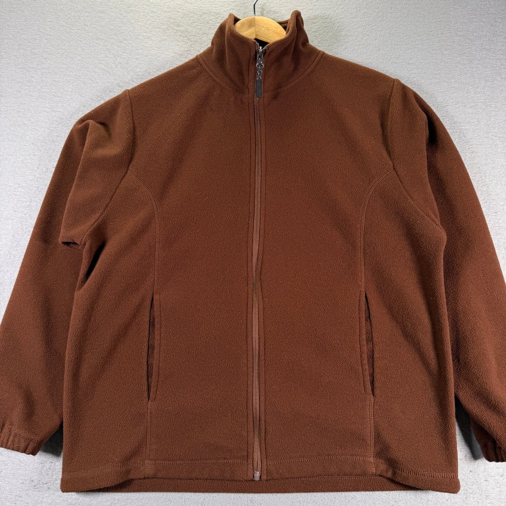 10000 ft Above Sea Level‎ Brown Fleece Full Zip Jacket Mens Medium Mock Neck